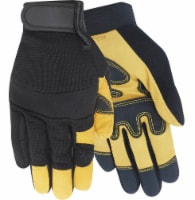 Red Steer Men's Goatskin Hybrid Work Gloves - Black/Yellow