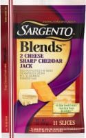 Sargento Blends 2-Cheese Sharp Cheddar & Monterey Jack Slices 11 Count Perspective: Main
