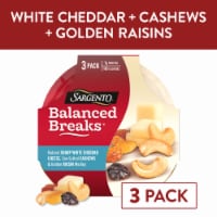 Sargento Balanced Breaks Sharp White Cheddar Cheese Cashews & Raisins Snack Packs