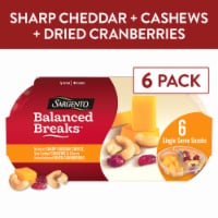 Sargento® Balanced Break® Sharp Cheddar Cheese Cashews & Dried Cranberries Snack Kits Perspective: Main