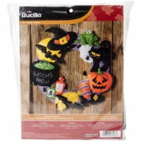 Bucilla Felt Wreath Applique Kit 17  Round-Witch's Brew