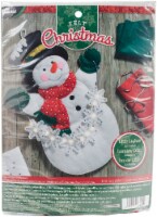 Bucilla Felt Wall Hanging Applique Kit-Snowflake Snowman W/String Lights