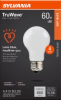 Sylvania TruWave™ 8-Watt (60-Watt) A19 LED Frosted Glass Bulbs - Soft White Perspective: Main