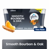 Glade Candle Smooth Bourbon & Oak Scent, 1-Wick, 3.4 oz (96.3 g) Ea, 2 Ct, Lead-Free Wick Perspective: Main