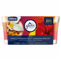 Glade 2in1 Single Wick Candles, Hawaiian Breeze + Vanilla Passionfruit, 8.16 oz, 2 Count Perspective: Main
