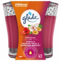 Glade® Energize 2-in-1 Vanilla Passion Fruit + Hawaiian Breeze® Glass Jar Candle