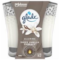 Glade® Candle Jar Air Freshener Sheer Vanilla Embrace Fragrance Infused with Essential Oils