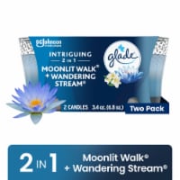 Glade Scented Candle Jar, Intriguing Moonlit Walk & Wandering Stream 2 in 1 Scent, 3.4 oz, 2 Pack Perspective: Main