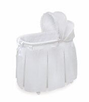 Wishes Oval Bassinet - Full Length Skirt - White Bedding