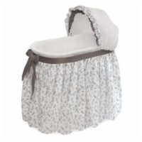 Wishes Oval Bassinet - Full Length Skirt - Gray/Leaf