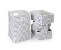 Folding Hamper & 3 Basket Set - Gray Chevron