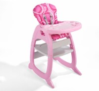 Envee II Baby High Chair with Playtable Conversion  -  Pink/White