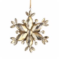 Napa Home & Garden 6  Gold and Silver Vintage Rustic Faceted Jewel Snowflake Christmas