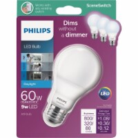 Philips SceneSwitch 60W Equivalent Daylight A19 Medium LED Light Bulb 464909 Perspective: Main