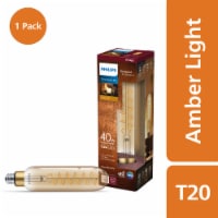 Philips 7.5-Watt (40-Watt) T20 LED Dimmable Vintage - Amber Light (2000K) Perspective: Main