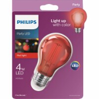 Philips Red A19 Medium 4W Indoor/Outdoor LED Decorative Party Light Bulb 538207 Perspective: Main