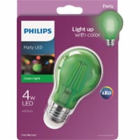 Philips 4-Watt A19 Green LED Party Light Bulb Perspective: Main