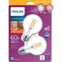 Philips 5.5-Watt (60-Watt) Medium Base Globe G25 LED Light Bulbs Perspective: Main