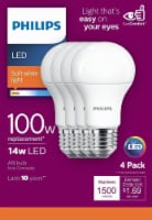 Philips 14-Watt (100-Watt) A19 Soft White LED Light Bulbs Perspective: Main