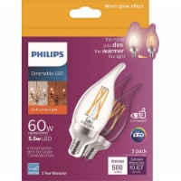 Philips 5.5-Watt (60-Watt) Candelabra Base Bent Tip Candle BA11 LED Light Bulbs Perspective: Main