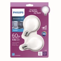 Philips 5.5-Watt (60-Watt) Medium Base Globe G25 LED Light Bulbs Perspective: Main