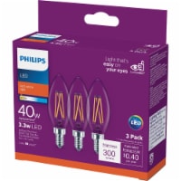 Philips 3.3-Watt (40-Watt) Candelabra Base Blunt Tip Candle B11 LED Light Bulbs Perspective: Main