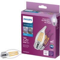 Philips 6.6-Watt (75-Watt) E26 A11 Bent Candle Tip LED Light Bulbs Perspective: Main