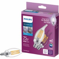 Philips 6.6-Watt (75-Watt) Candelabra Base Bent Candle Tip A11 LED Light Bulbs Perspective: Main