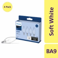 Philips Bent Tip Candle 40W Incandescent Light Bulbs - Clear
