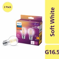 Philips 3.5-Watt (40-Watt) G16.5 LED Globe Dimmable Flicker Free Light Bulb - Soft White (2700K) Perspective: Main