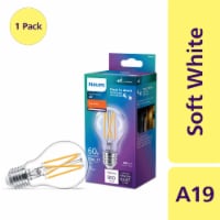Philips Dusk to Dawn, 60Watt Replacement, A19 LED, Soft White, Clear Glass, Non-Dimmable Light Bulb Perspective: Main