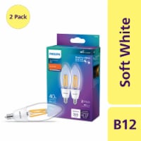 Philips Dusk to Dawn, 40-Watt, B12 Candelabra LED Light Bulb, Soft White, Clear Glass, Non-Dimmable Perspective: Main