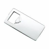 Creative Gifts International 002974 4 in. Rectangle Bottle Opener, Nickel Plated - Silver