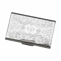 Creative Gifts International 003522 2.25 in. Nickel Plated Embossed Scroll Card Case