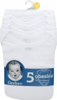 Gerber® Childrenswear Onesies® Short-Sleeve Bodysuit - White - 5 Pack Perspective: Main
