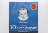 Gerber® Childrenswear Birdseye Flat Fold Cloth Diapers - White - 10 Pack Perspective: Main