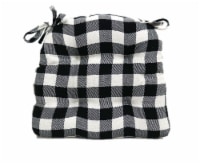 Brentwood Gingham Twill Buffalo Check Chair Pad - Black/White Perspective: Main