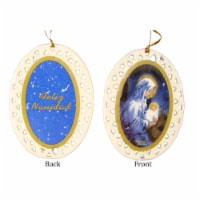 CC Christmas Decor Club Pack of 192 Ivory and Blue Jesus with Holy Mary Christmas Ornaments