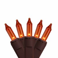 Sienna 2' x 8' Orange Mini Christmas Net Style Tree Trunk Wrap Christmas Lights - Brown Wire