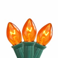 Northlight 25-Count Transparent Orange C7 Christmas Lights, 24ft Green Wire