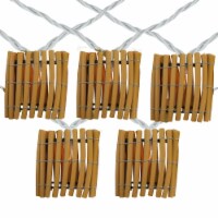 Sienna 10-Count Brown Tiki Bamboo Lantern Christmas Light Set - 7.5ft White Wire