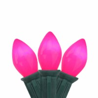 Northlight 25-Count Opaque Pink C7 Christmas Light Set, 24 ft Green Wire