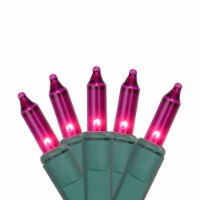Sienna 20 Battery Operated Purple Mini Christmas Lights - 9.8 ft Green Wire