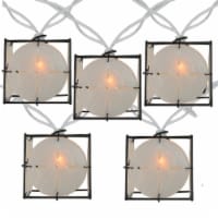Sienna 10 Pearlized White and Black Lantern Party Patio Christmas Lights - 7.5 ft White Wire