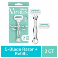 Gillette Venus Deluxe Smooth Sensitive Women's 5-Blade Razors Handle and Refill Cartridges Perspective: Main