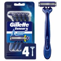 Gillette Sensor3 Men's Disposable Razor, 4 Razors Perspective: Main