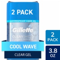 Gillette ClearShield for Men Antiperspirant Deodorant Clear Gel Cool Wave Scent 2-Pack Perspective: Main