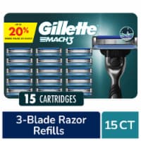 Gillette Mach 3 Razor Blade Refills, with Lubrication Strip, 3-Blade Razor Blades for Close Shave Perspective: Main