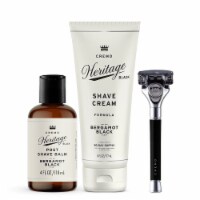 Cremo Heritage Black Shave Kit (Razor, Refills, Shave Cream & Balm)