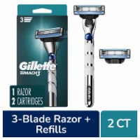 Gillette Mach3 3D Motion Men's 3-Blade Razors Handle and Blade Refill Cartridges Perspective: Main